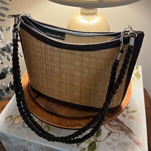 Baskets of Cambodia TATAMI woven Shoulder/Hand Bag - Med. VTG 90s